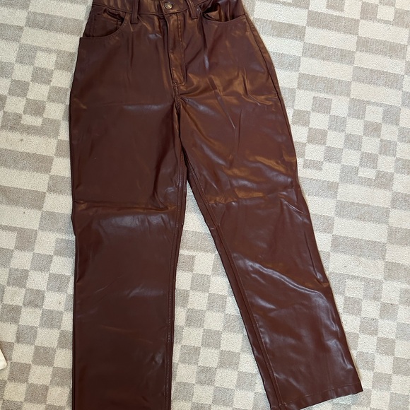 Abercrombie brown leather pants - Picture 2 of 3